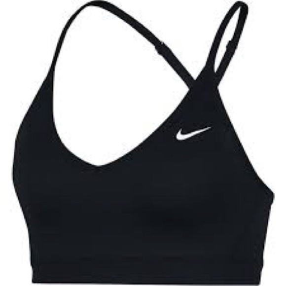 NWT 🏃‍♀️ BLACK w/WHITE NIKE RAZORBACK “INDY PLUS” DRI-FIT PADDED SPORTS BRA 1X - Picture 2 of 10